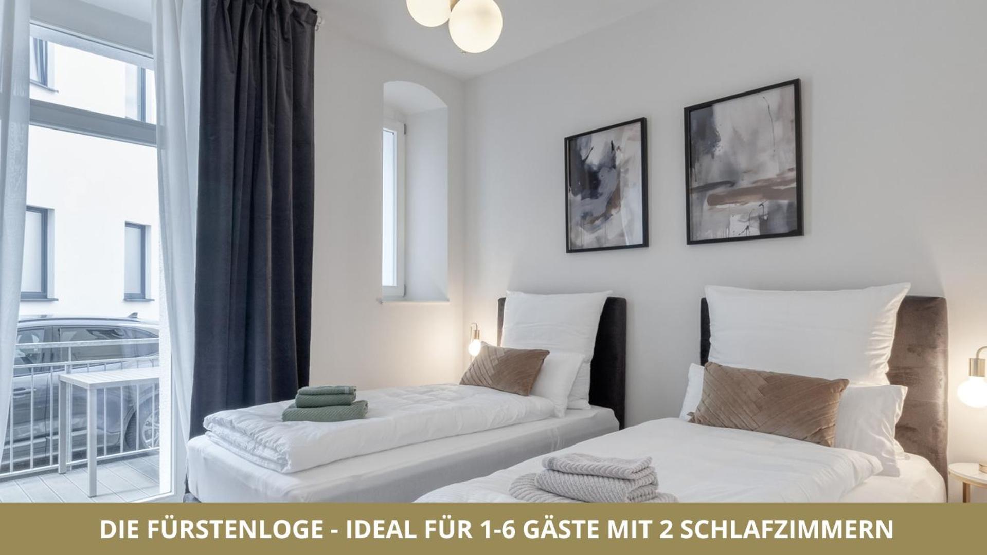 Neu Fewo Fuerstenloge 1-6 Pers Hinter Dem Markgraeflichen Opernhaus - 2 Schlafzimmer Mit Boxspringbetten 4 Einzel Oder 2 Doppelbetten, Balkon Und Einbaukueche, Barrierearm Bayreuth Buitenkant foto
