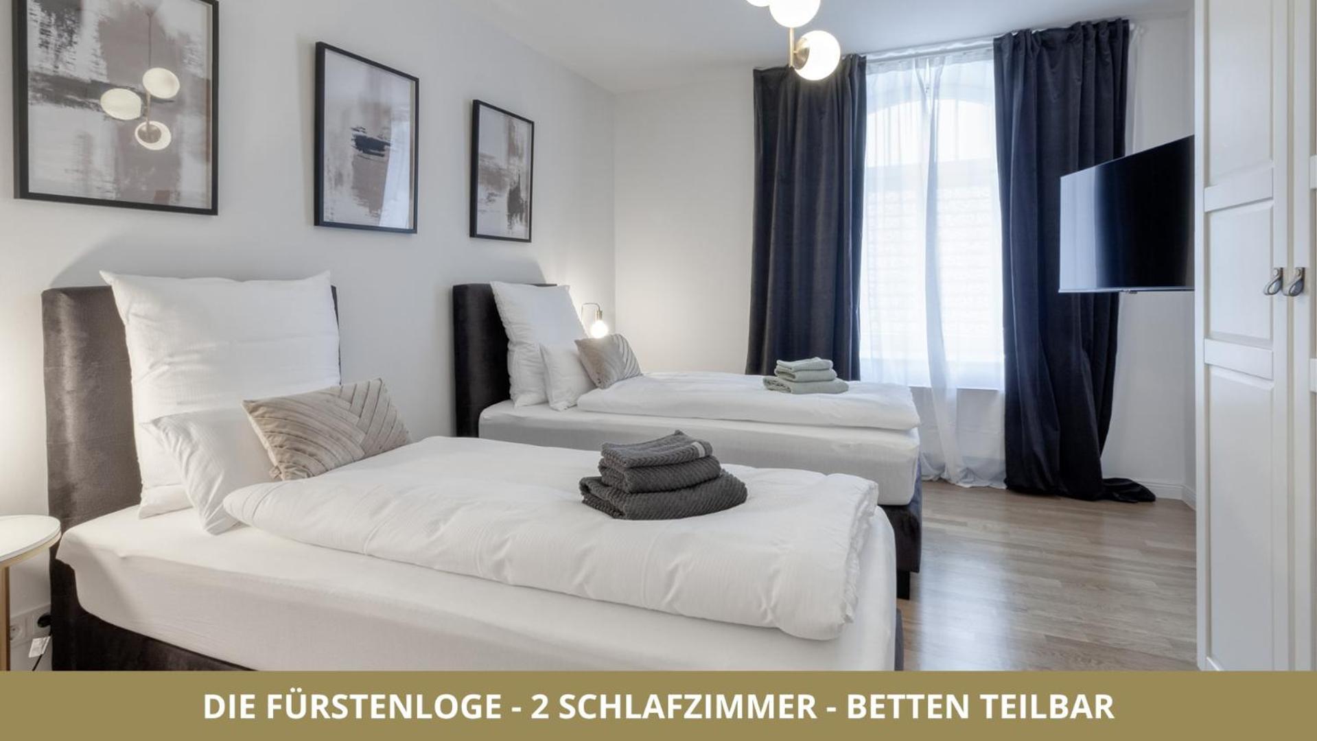Neu Fewo Fuerstenloge 1-6 Pers Hinter Dem Markgraeflichen Opernhaus - 2 Schlafzimmer Mit Boxspringbetten 4 Einzel Oder 2 Doppelbetten, Balkon Und Einbaukueche, Barrierearm Bayreuth Buitenkant foto